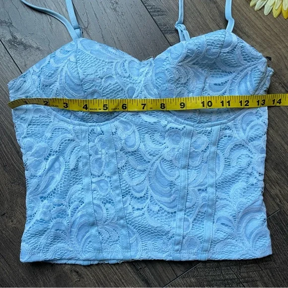 Baby blue lace bustier top small - Picture 3 of 9